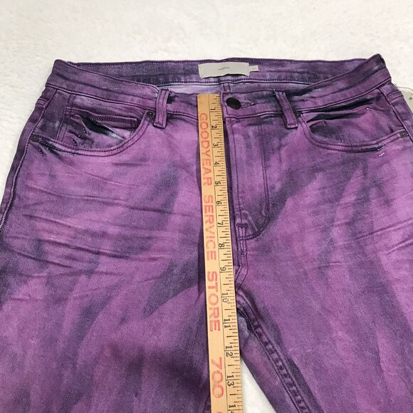 NWT HUDSON Slim Straight Jean Men 32x34 Purple Streak Wash Stretch Denim Blake - Picture 7 of 15